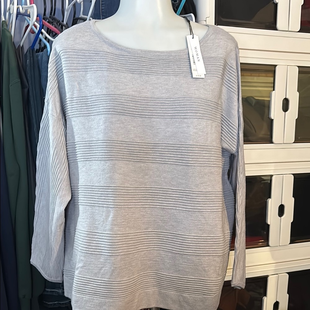 Gray Striped Sweater